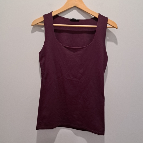 Zara Tops - Zara Plum Purple Classic Minimalist Square Neck Sleeveless Contour Top Womens M
